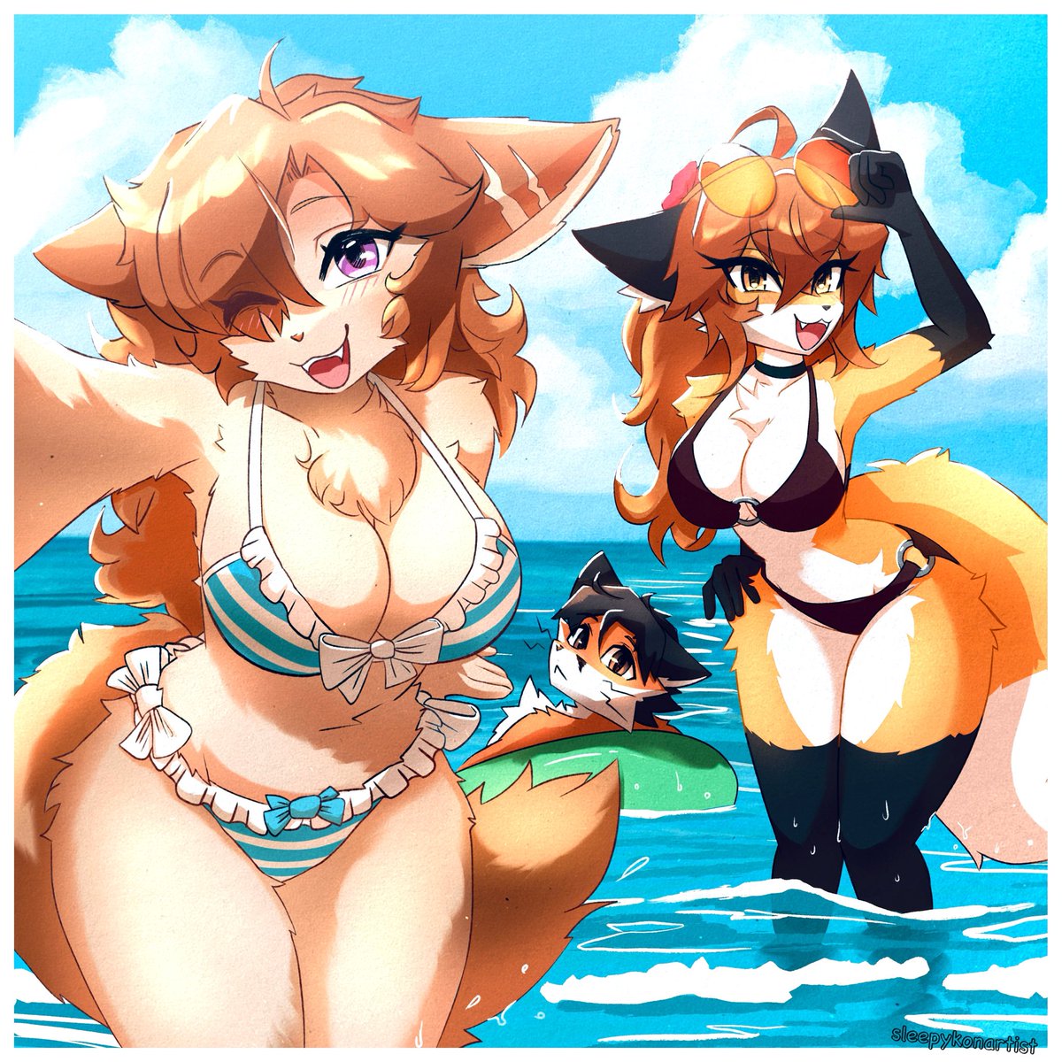 sleepykonartist's tweet photo. Beach Time With Loomy! 🏝️@comifur https://t.co/ARSUYcNWko