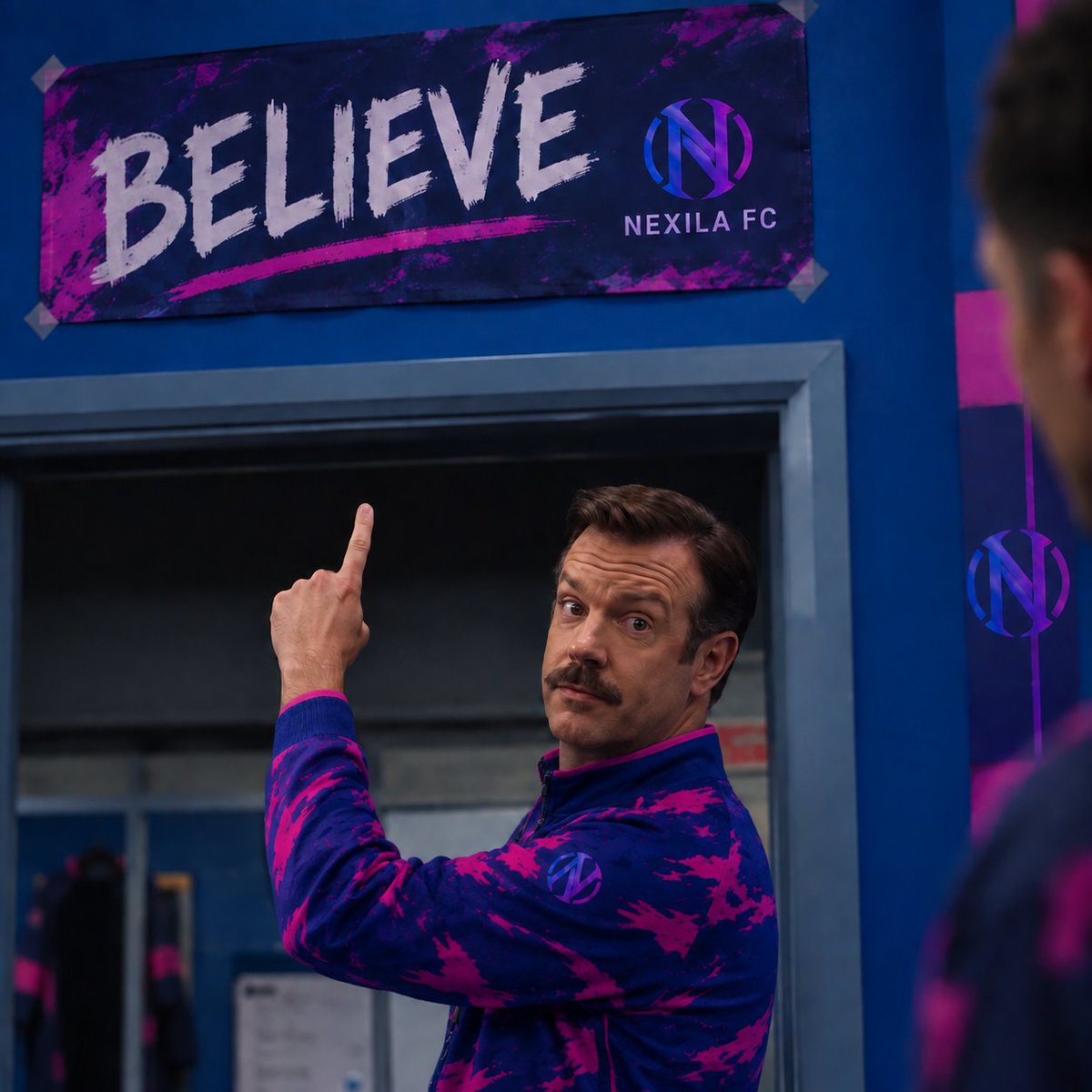 NexilaFC's tweet photo. « La croyance ne surgit pas juste parce qu'on affiche un mot sur un mur. Elle vient de l'intérieur ! 
C'est croire en l'espoir et aux choses qui peuvent s'améliorer. Si chacun de nous parvient à y croire sincèrement, cette force devient indestructible. » @TedLasso #clubpro #fc27 https://t.co/Uqyuo7VEkX