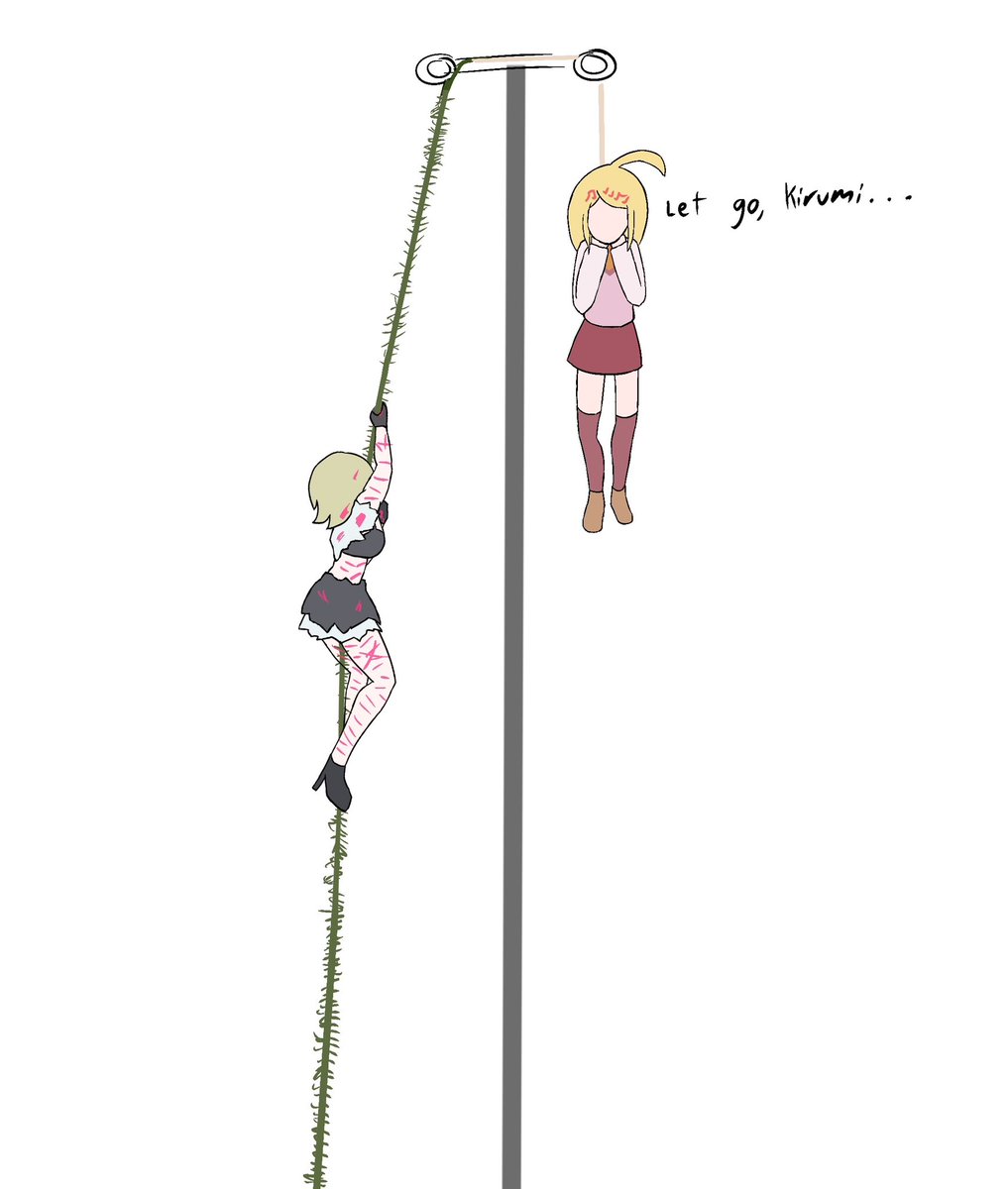 Soggysuni's tweet photo. At this height, if she lets go now they will both plummet. https://t.co/iLys0JCVo7