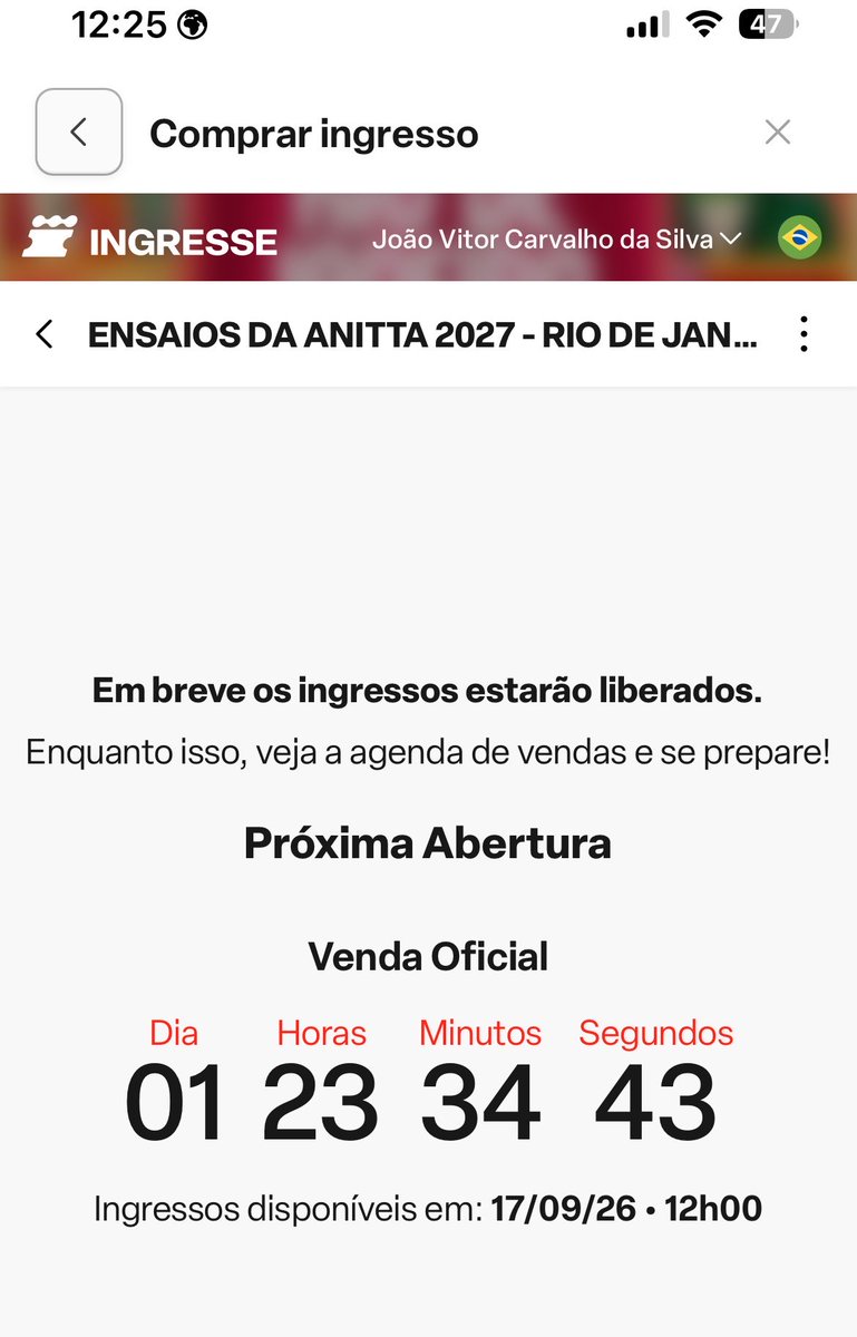 carvalhojaojao's tweet photo. Eu já logado nesse caralho de @Ingresse , pediu pra eu criar usuário? Código de acesso… OBRIGADO INGRESSE…. BELA BOSTA VOCÊS, SEUS LIXO, FECHA ESSE QUIOSQUE. #EnsaiosDaAnitta #EnsaiosDaAnitta2027 https://t.co/2TYHHqdrCm