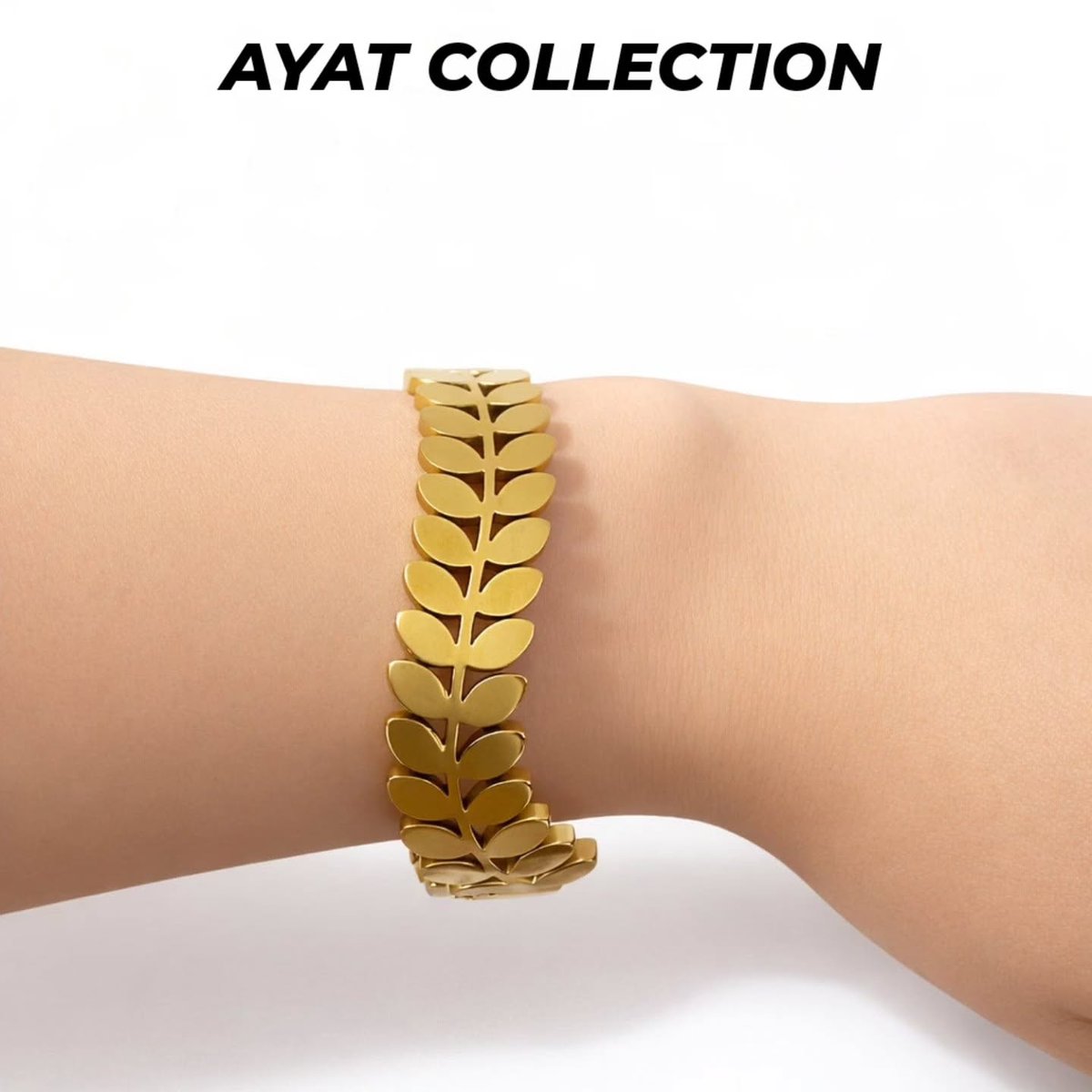 onder24's tweet photo. AYAT COLLECTION

New Arrival: Leaf Link Bracelet

100% original stainless steel with a premium leaf link design and gold-plated finish. Anti-tarnish, water-resistant, lightweight, and elegant for daily wear. Price: 820 RS
Limited pieces left. https://t.co/99O7EqYv7e