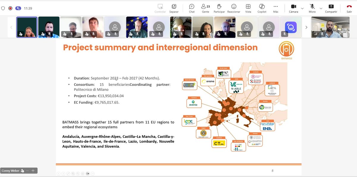 CTAndaluciaENG's tweet photo. 🔋 Our #EUproject @BATMASS_EU has held its 3rd Innovation Advisory Board meeting, bringing together project partners and external experts to review progress across its four demonstration pilots.

🎯The discussions covered key areas of the battery value chain, from collection and dismantling to second-life applications, black mass recovery and the transformation of recovered materials.

These exchanges help connect technological developments with the technical, regulatory and market requirements needed to scale circular battery solutions in Europe.♻️

👀Discover more about the meeting👉 https://t.co/7GVKpsTdG4

#BATMASS #BatteryRecycling #CircularEconomy #BatteryInnovation #CriticalRawMaterials
