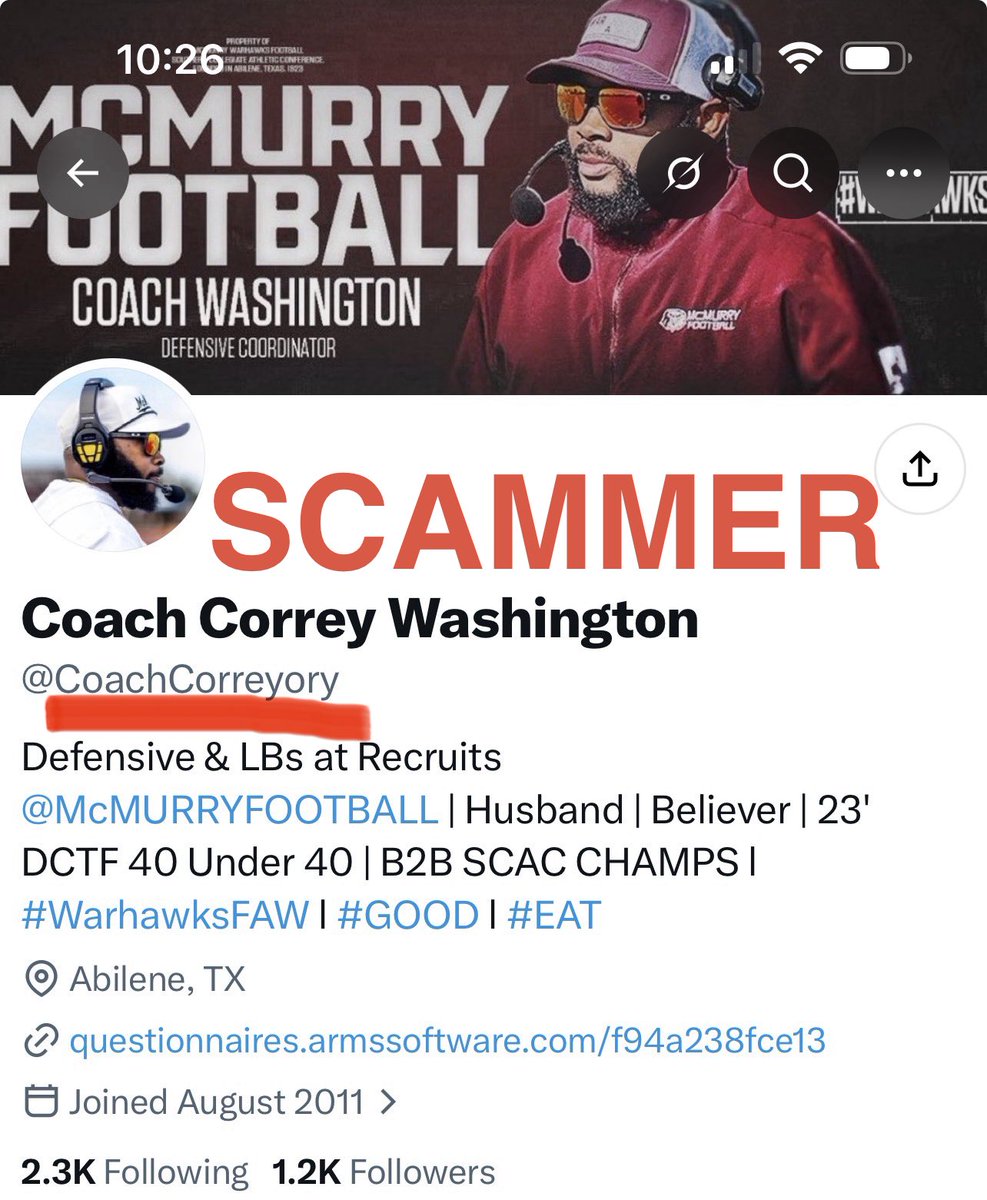 JaredGarnell28's tweet photo. @CoachCorreyory 
Changing your X handle won’t save you.
CC
@x @safety
@ScammersStopped 
@BesosaKen 
@JohnBarron51582 https://t.co/DwzDwKNw9F