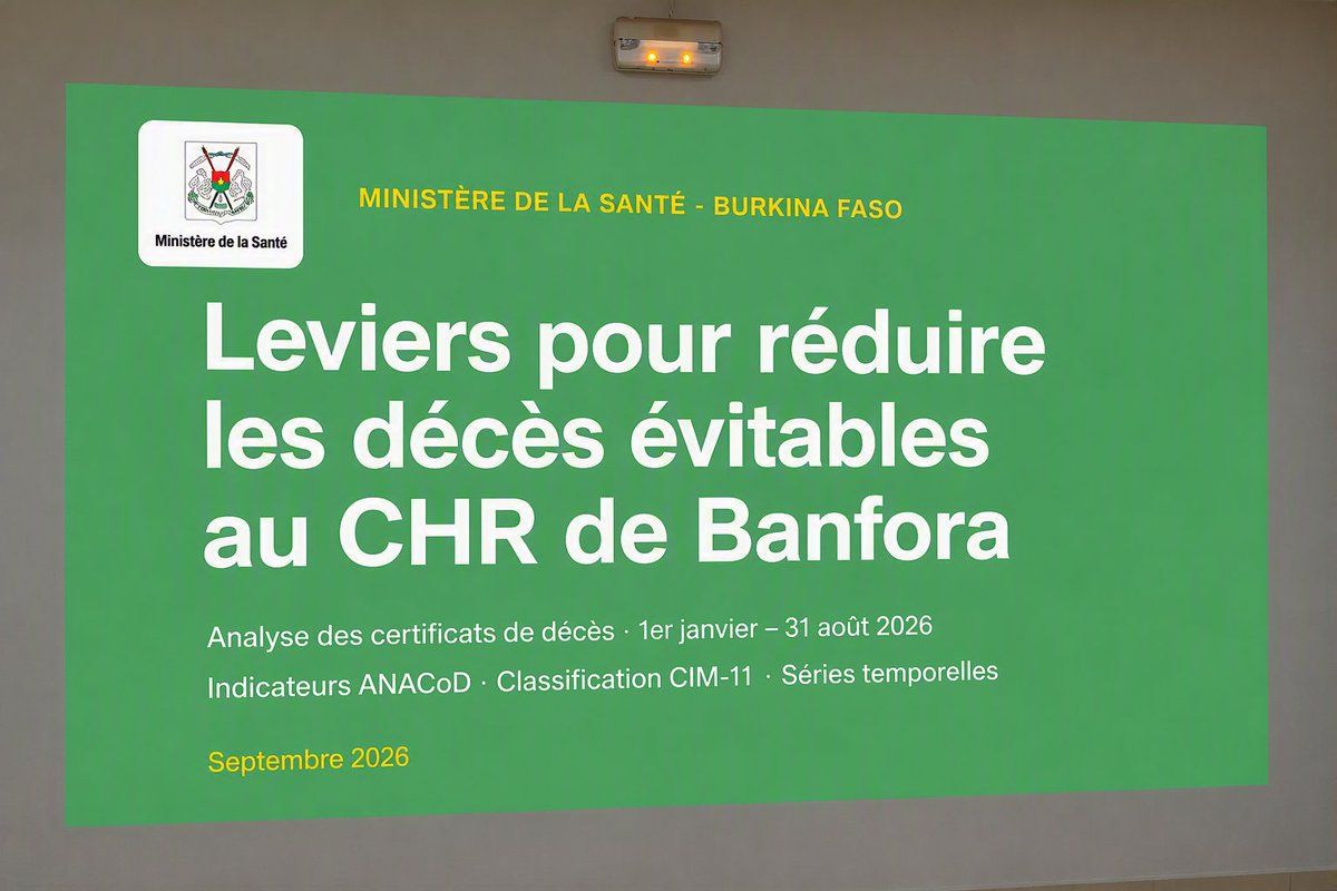 OMS_Burkina's tweet photo. Avec l’appui technique de l’#OMS, le Ministère de la Santé renforce la certification médicale des causes de décès selon la #CIM11 au CHR de Banfora. https://t.co/SHFPyRWiUp
