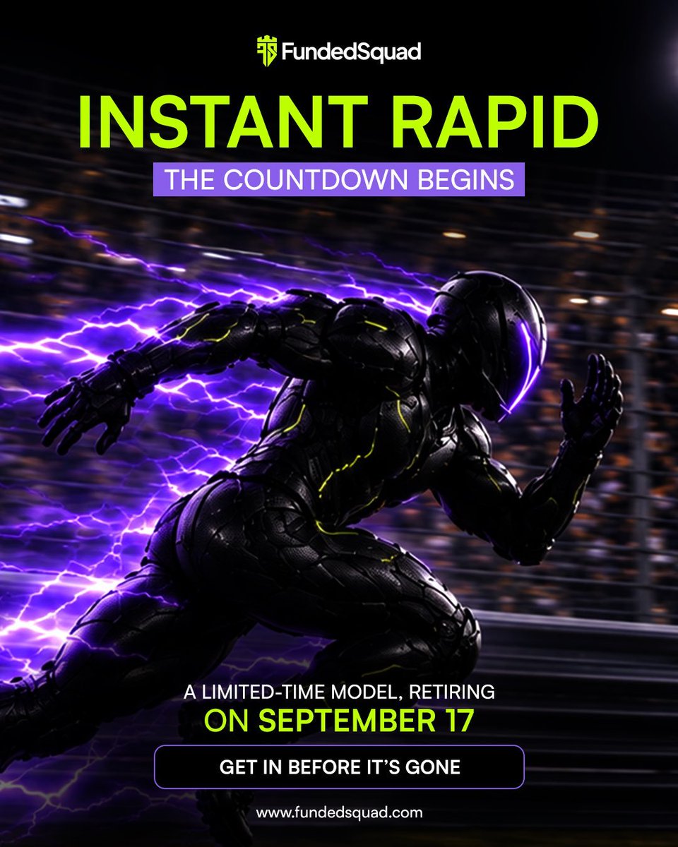 propworldnews's tweet photo. 🚨 WELL… THAT ESCALATED QUICKLY. 💀

@fundedsquad is about to retire INSTANT RAPID on September 17.

3 days left.

So if you were waiting for a sign to finally grab one…

THIS IS IT. 😂

After September 17, “I should’ve bought it” isn’t going to bring it back.

Last call, traders. ⏳🔥

#propworldnews📈