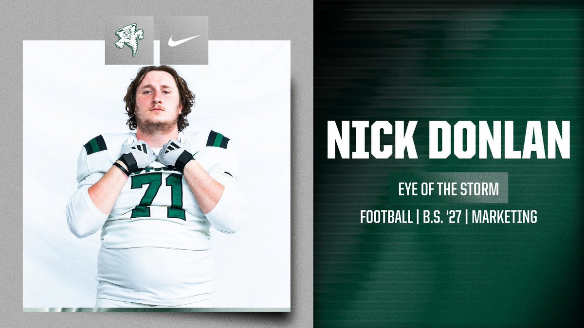 LakeErieStorm's tweet photo. Eye of the Storm 🌪️

“I love that we don’t get seen. It doesn’t get tracked in the stats, but when you show up on Saturdays, you see how we work.”

From Placerville to Painesville, Nick Donlan has built his journey through hard work, adaptability and leadership in the trenches. 🏈

Learn more about the redshirt senior offensive lineman in the latest edition of Eye of the Storm.

🔗 Read the full story at the link in our bio.

#RageOn #LEC #gostorm