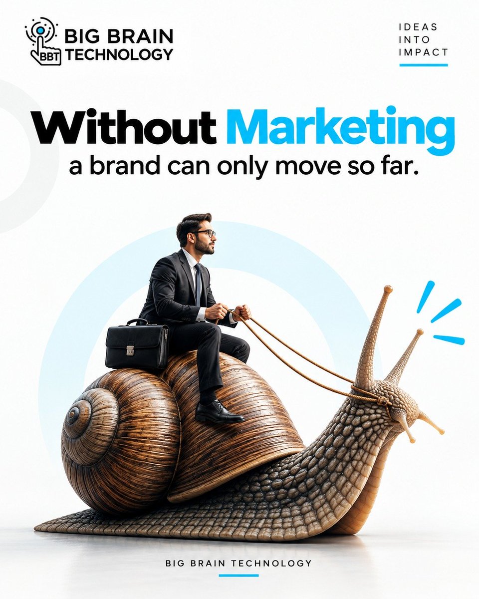BigBrainTechno1's tweet photo. Slow growth? Maybe your brand needs marketing, not more time. 🚀

Without marketing, even a great brand can only move so far.
Let’s turn your ideas into impact. 💡📈

#BigBrainTechnology #DigitalMarketing #BrandGrowth #MarketingMatters #BusinessGrowth #ThinkBig https://t.co/7bVUaNunAA