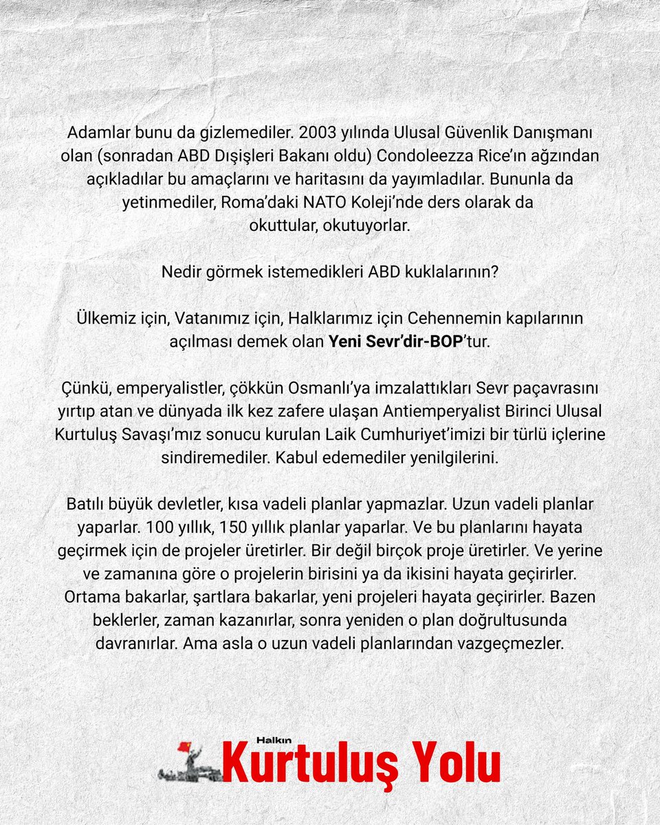 kurtulusyolugz's tweet photo. 214. sayımızda HKP Başkanlık Kurulu Üyesi Gürdal Çıngı, BOP Projesi’ni tüm yönleriyle ortaya koyuyor.

Yazının devamına ve Kurtuluş Yolu Gazetemizin 214. sayısının tamamına erişmek için bio kısmında bulunan linki ziyaret edebilirsiniz. https://t.co/dOk5ApB53G
