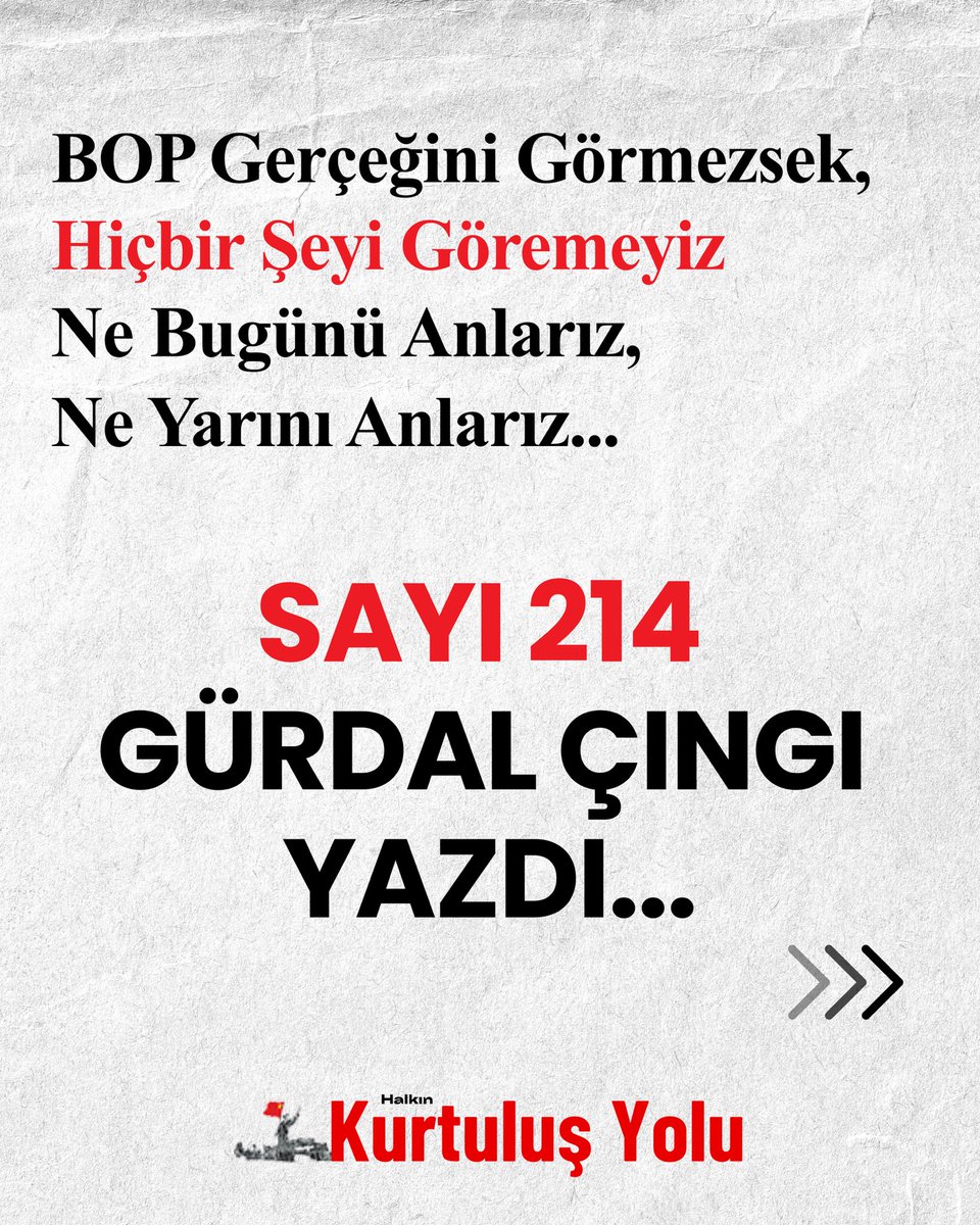 kurtulusyolugz's tweet photo. 214. sayımızda HKP Başkanlık Kurulu Üyesi Gürdal Çıngı, BOP Projesi’ni tüm yönleriyle ortaya koyuyor.

Yazının devamına ve Kurtuluş Yolu Gazetemizin 214. sayısının tamamına erişmek için bio kısmında bulunan linki ziyaret edebilirsiniz. https://t.co/dOk5ApB53G