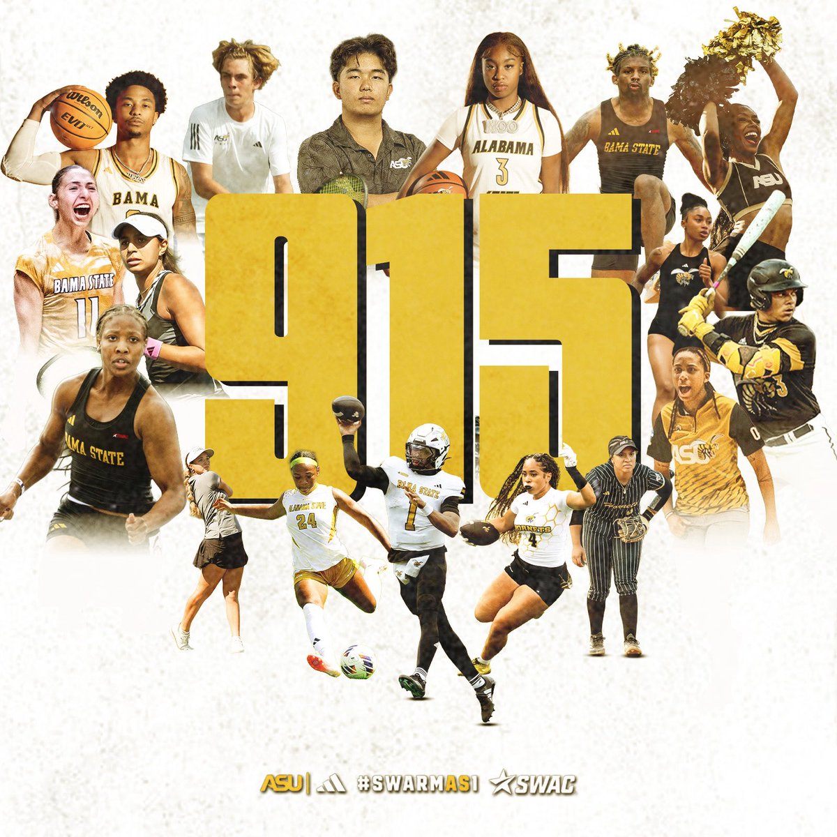 BamaStateSports's tweet photo. 915 Day in the Nest!๐
Celebrating 915 Day and the pride, passion, and excellence that makes Alabama State special
Give Here โก๏ธ https://t.co/wtIr8K404z
(Select '915 DAY' as gift designation)ย
#ASU915 #SWARMAS1 https://t.co/GzUyVcUb4U