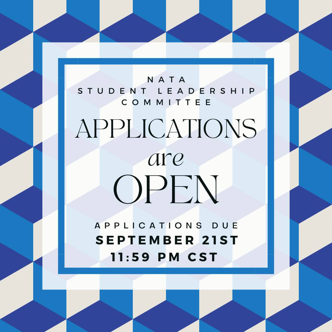 NATASLCreps's tweet photo. Ready to lead and make an impact? 🌟 The NATA Student Leadership Committee is accepting applications for 2027/2028!

Apply by September 21st at 11:59 PM CST for a chance to help shape the future of athletic training. 📅

Term starts in June 2027. https://t.co/53DpI3lKmb