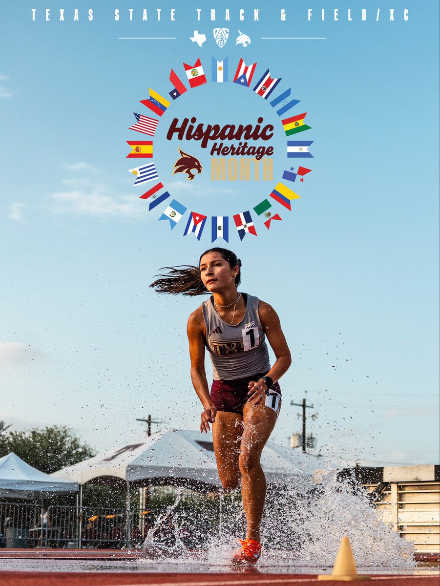 TXStateTrack's tweet photo. Happy Hispanic Heritage Month from Texas State Track &amp; Field! 

#EatEmUp | #IMPACTFUL https://t.co/KDMKHd588y