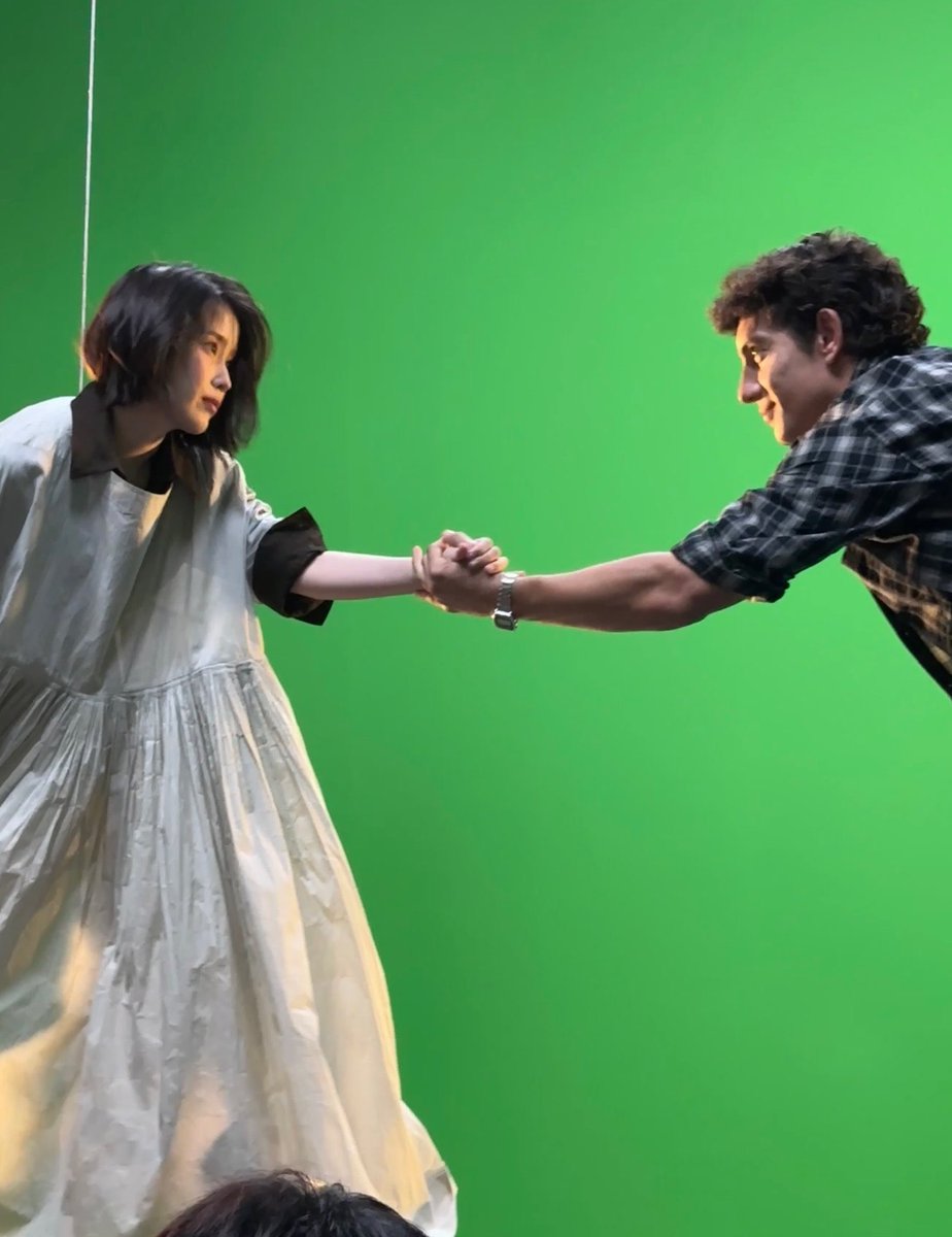 iusogi's tweet photo. iu and jorge lópez behind the scene mv! SO CUTE https://t.co/iONEDGO5cy