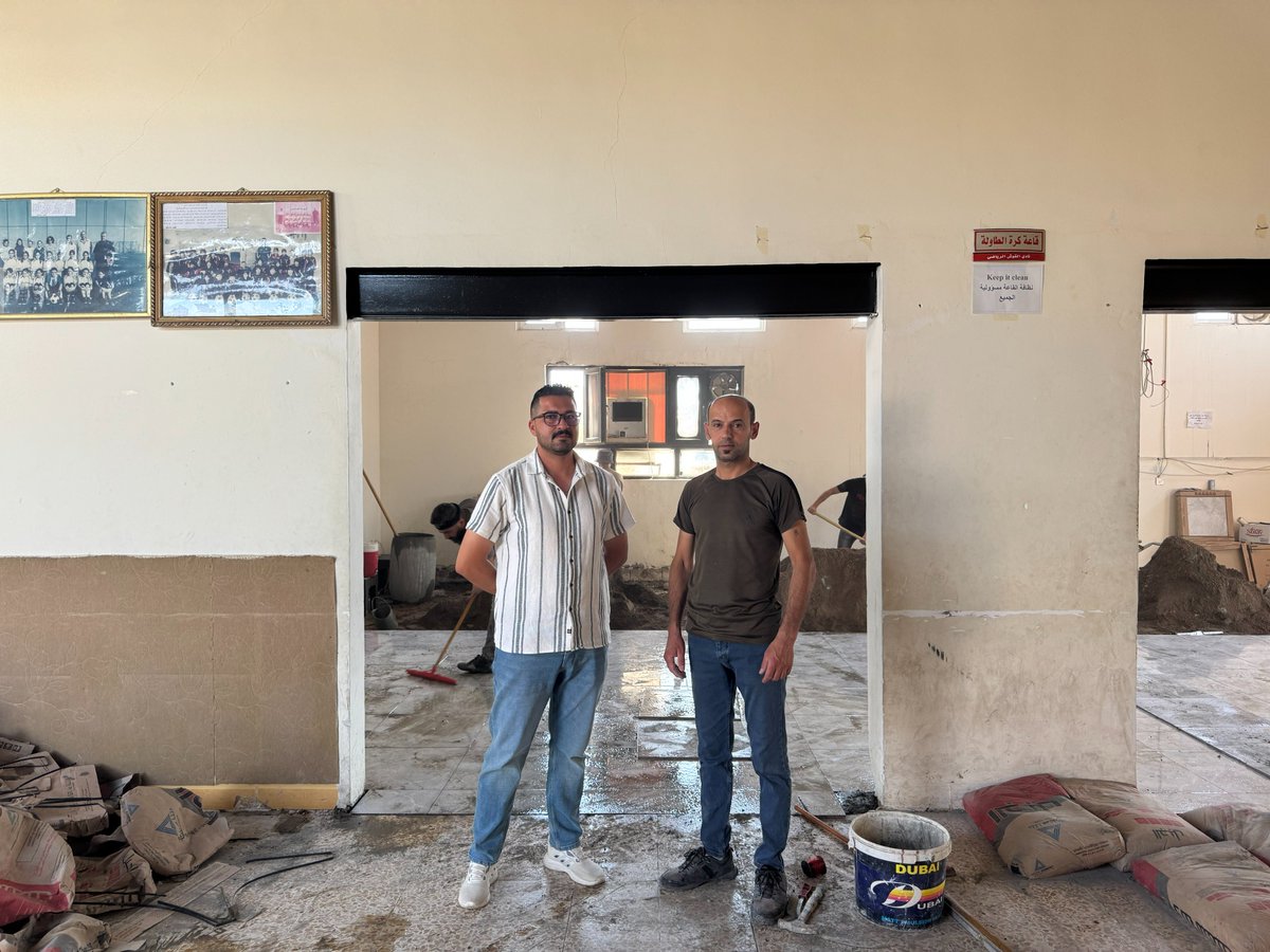 ShlamaF's tweet photo. Greetings from Alqosh, where we're bringing back a 25-year-old hall back to life! We've completely rehabilitated &amp; turning it into a ping-pong room for both young and old and will provide males and females a healthy activity available in their community. Thanks from the homeland https://t.co/5ztq37eERX