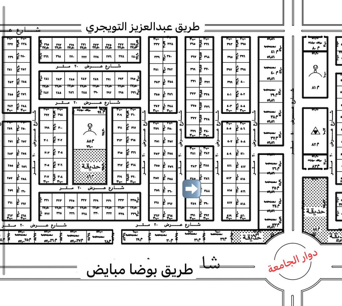 i_alkhaldi1's tweet photo. للبيع أرض سكنية في حي الحزم - مخطط 1740📉

-قطعة رقم :388 / 2 .
-المساحة :405م 
-شارع: 20م جنوبي
قريبة من بوابة رقم 5 وموقعها مميز👌🏻 

الحد: 170 الف ريال صافي ✅

موقع الأرض ⬇️
https://t.co/P8yq2QfdEA

رخصة رقم(1200013738)   
-للتواصل : 0504812529 📱
الخالدي للعقارات🏠
#المجمعة https://t.co/1nho5G8zsR