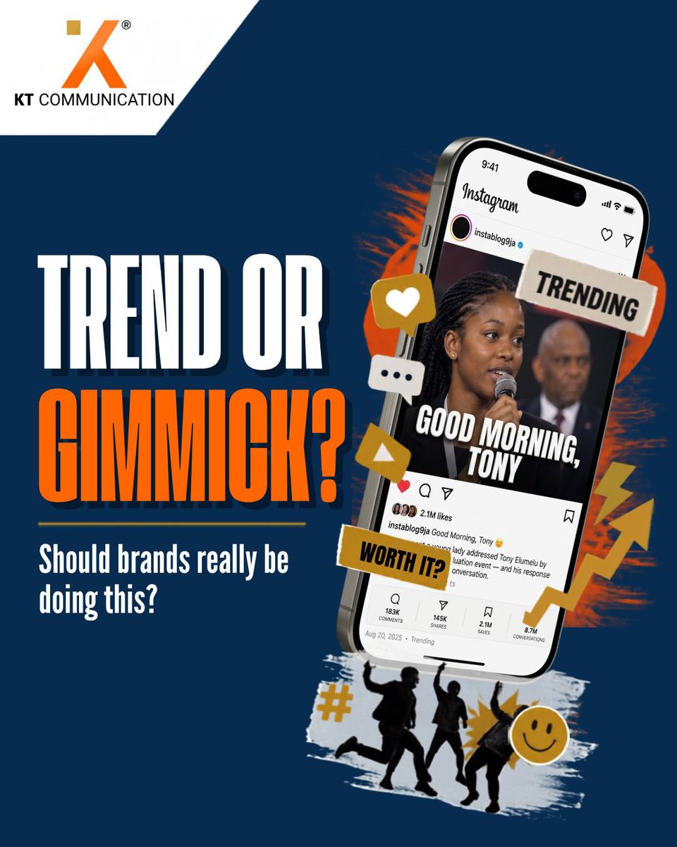 KTCmediaNG's tweet photo. Just because something is trending doesn't mean your brand needs to be part of it.

The real question isn't "Can we join the trend?"

It's: "Can we make the trend make sense for us?"

This week, we're putting [TREND] under the KTC microscope.

Our verdict is on slide 6 https://t.co/k2BQXMVtiM