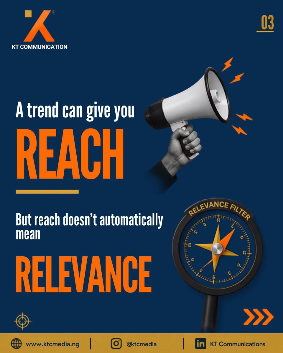 KTCmediaNG's tweet photo. Just because something is trending doesn't mean your brand needs to be part of it.

The real question isn't "Can we join the trend?"

It's: "Can we make the trend make sense for us?"

This week, we're putting [TREND] under the KTC microscope.

Our verdict is on slide 6 https://t.co/k2BQXMVtiM