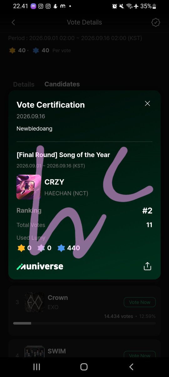 newbieajaa's tweet photo. Woy vote #haechan SOTY buru😭😭 trakhir bgt 23.59 hari ini #VoteforHaechan https://t.co/fZgcHNqqOB