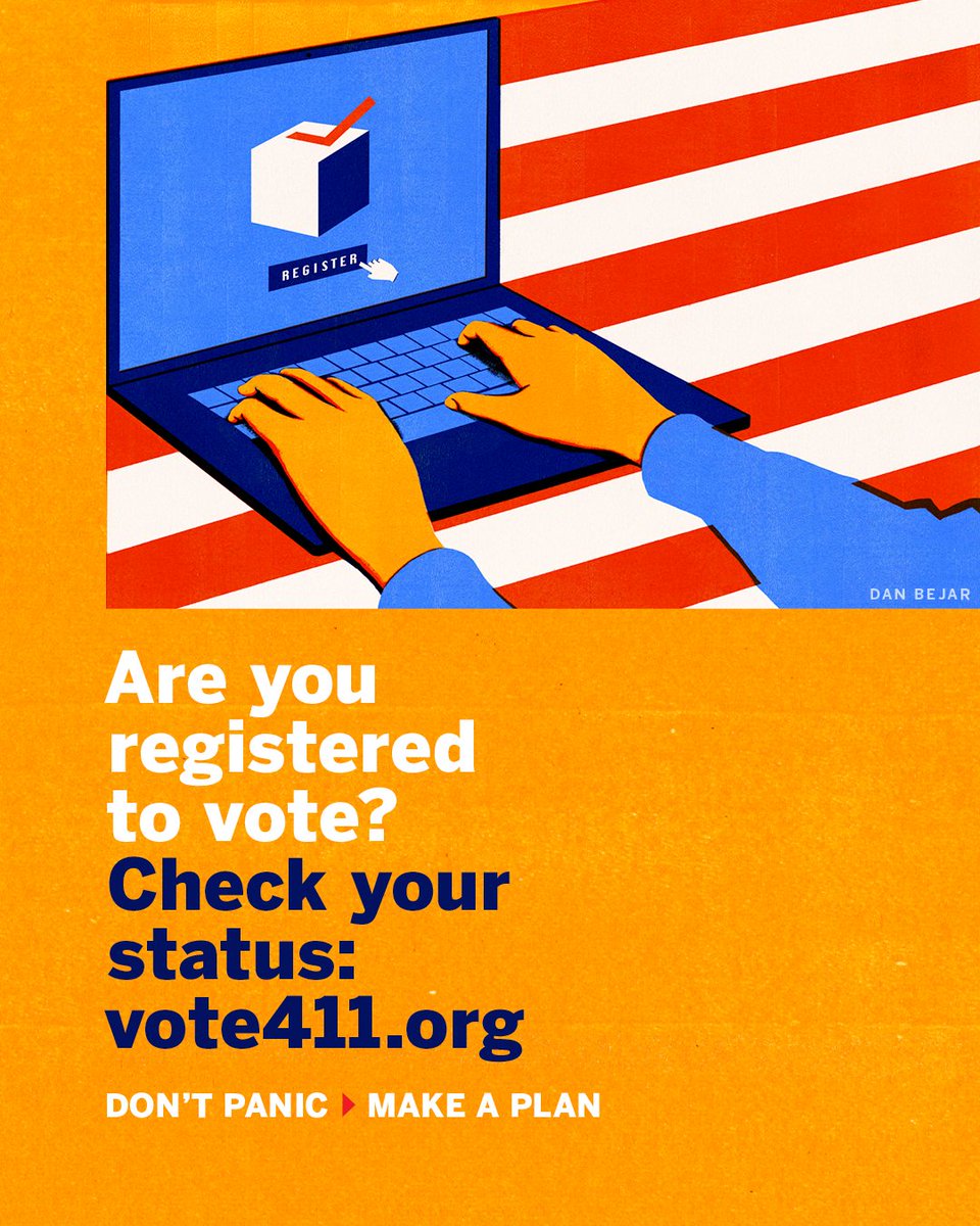 BrennanCenter's tweet photo. Today is National Voter Registration Day. Everyone should check their voter registration status, especially if you've moved, changed your name, or haven't voted in a couple of cycles. And if you're a first-time voter, why not register? It takes two minutes. https://t.co/SvJhpDxKRF