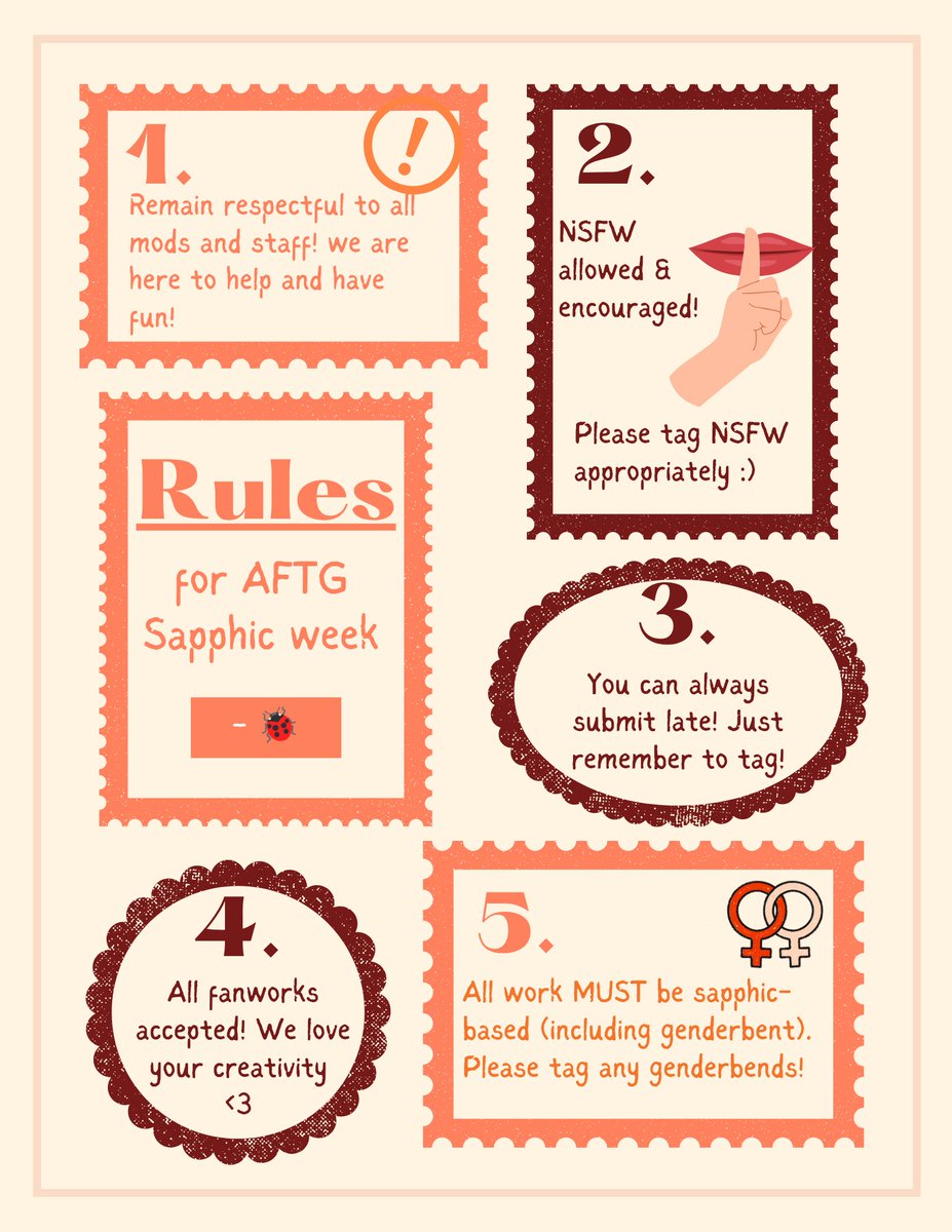 aftgsapphicweek's tweet photo. Hi everyone! Here are the rules, dates, prompts, and some little info about AFTG Sapphic Week, which will take place Nov 16-22nd! Super excited to celebrate with you all! 

come chat with us if you have any questions! https://t.co/HZOFRUdQ1G https://t.co/RFIoC9murY