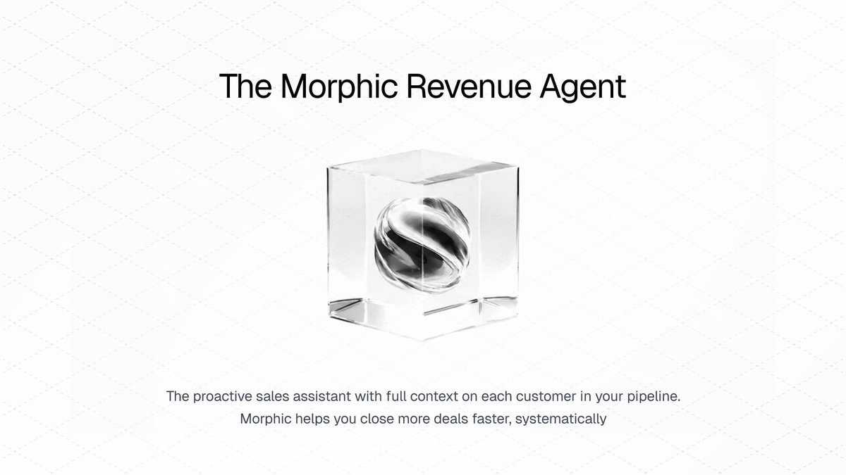 The Morphic Revenue Agent - The proactive sales assistant with full context on each customer in your pipeline. Morphic helps you close more deals faster, systematically.