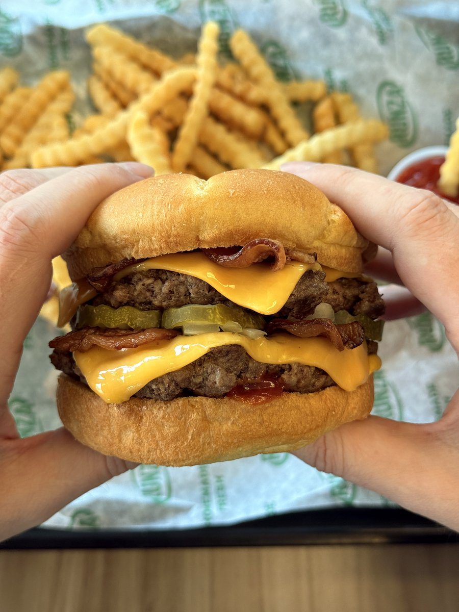Runza's tweet photo. us because it's double cheeseburger day 🤗 https://t.co/1Qnruajys8