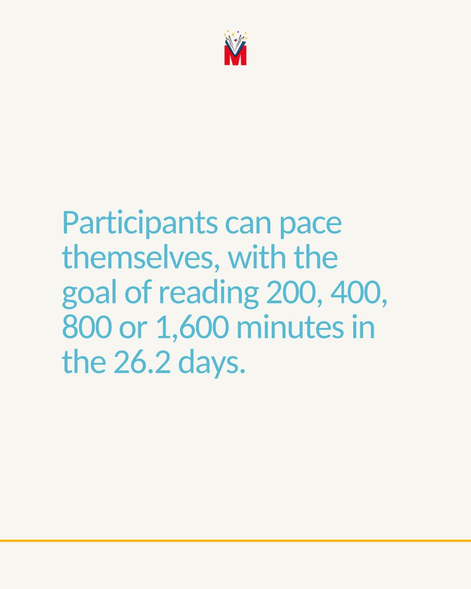 ReadWithMalcolm's tweet photo. READCamp is over. So, what's next? READMarathon! 🏁

Starting October 5, we're challenging students to READ the distance for 26.2 days. Who's running with us? https://t.co/dl6oBAExWB https://t.co/hR0nbFFZCR