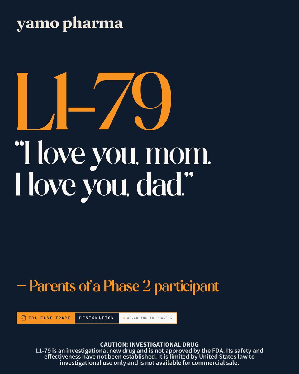 yamopharma's tweet photo. Parents of children with autism in the early L1-79 trials kept coming back to moments like this.

Small social breakthroughs that changed the feel of daily life.

L1-79 is an experimental treatment focused on the social aspects of autism and is preparing for Phase 3 trials in 2027.

Learn more at https://t.co/QRtHqpC08J

#autism #autismtreatment #autismawareness #ASD #l179