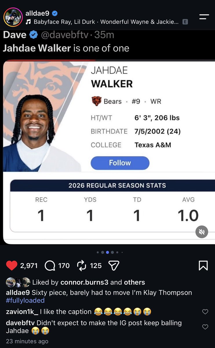 davebftv's tweet photo. Jahdae Walker's latest Instagram post https://t.co/LoxBGtlBk4