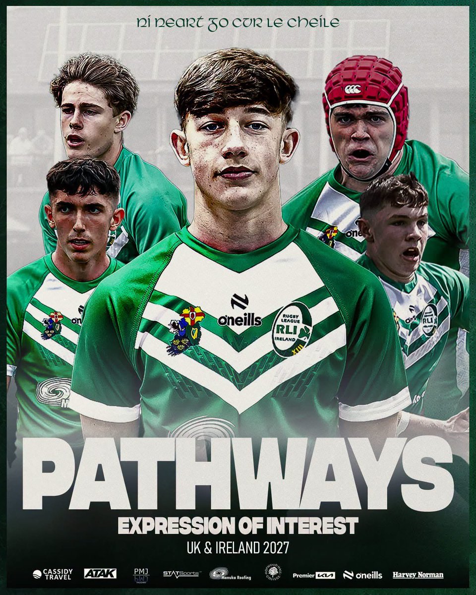 Irelandrl's tweet photo. 🟢⚪🍀 Player Expression of Interest | 2027

Ireland Pathways are now inviting players to register their interest in representing our U16s &amp; U18s at the 2027 Four Nations against England, Wales &amp; Scotland.

☘️ Eligibility required
👇 Register below

Ní neart go cur le chéile. https://t.co/v2p5ZftT0s