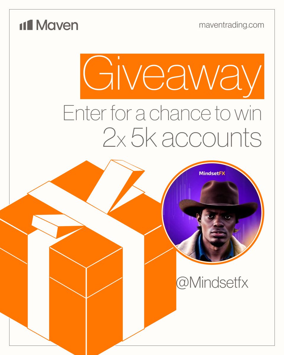 Mindsetfx's tweet photo. It’s time 

Let do 2 x 5k accounts 

Rules; 

Follow @Maventrading @Talk2Temikola @Pips_goddesss 

Tag 2 friends (not influencers)

Tell me how you will risk 5K account 

To buy maven account use my coupon code MINDSET for 10% off.

Good luck 🤞 

Winners will be announced soon https://t.co/7WqZC9u6Di