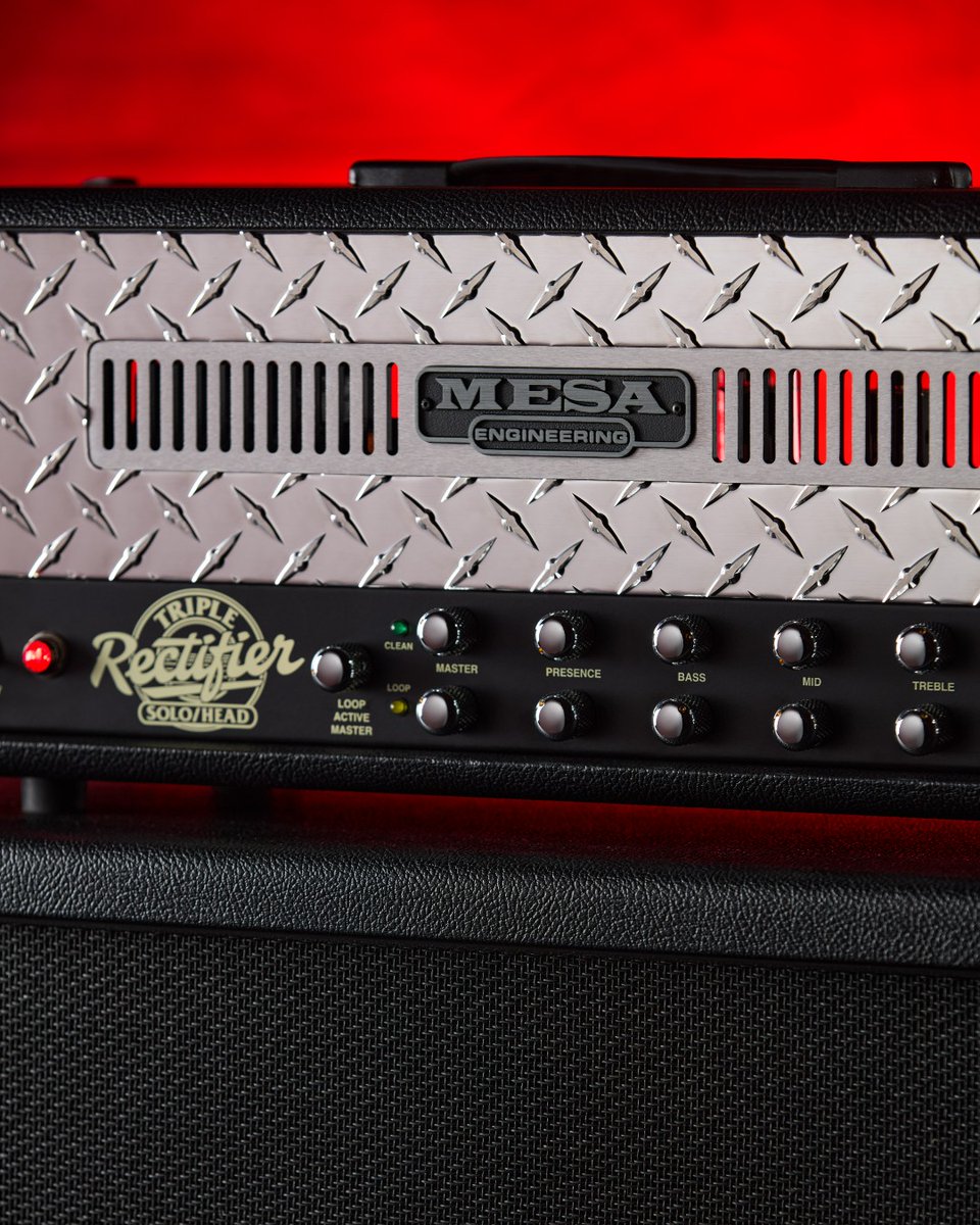 MesaBoogie's tweet photo. When excess is barely enough. ⚡

The legendary Triple Rectifier is back in its original Standard Dress: black chassis, chrome knobs, and polished aluminum Diamond Plate.

Crushing high-gain tone is back on tap: https://t.co/4VsJHPkrmn https://t.co/m4WzMkPaJu