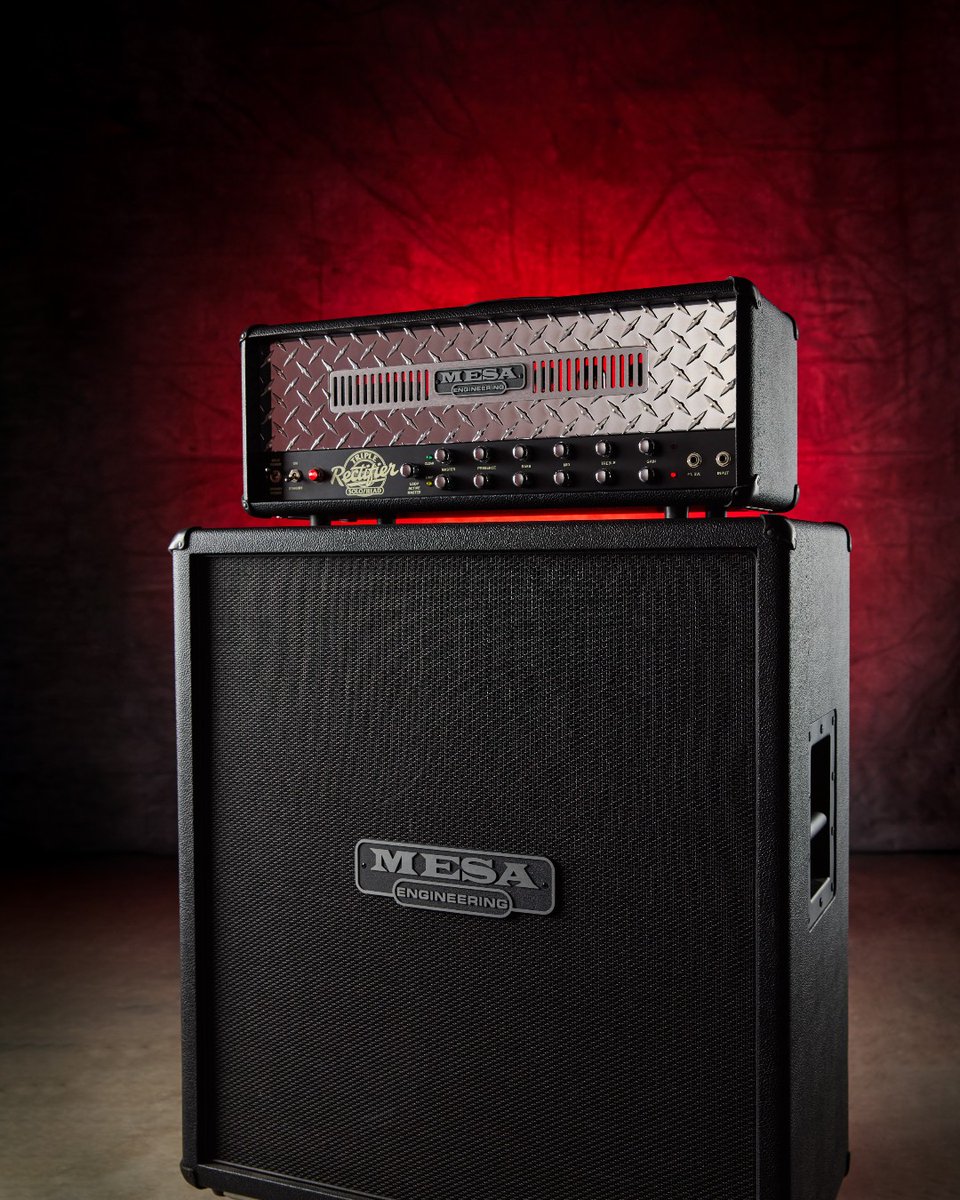 MesaBoogie's tweet photo. When excess is barely enough. ⚡

The legendary Triple Rectifier is back in its original Standard Dress: black chassis, chrome knobs, and polished aluminum Diamond Plate.

Crushing high-gain tone is back on tap: https://t.co/4VsJHPkrmn https://t.co/m4WzMkPaJu