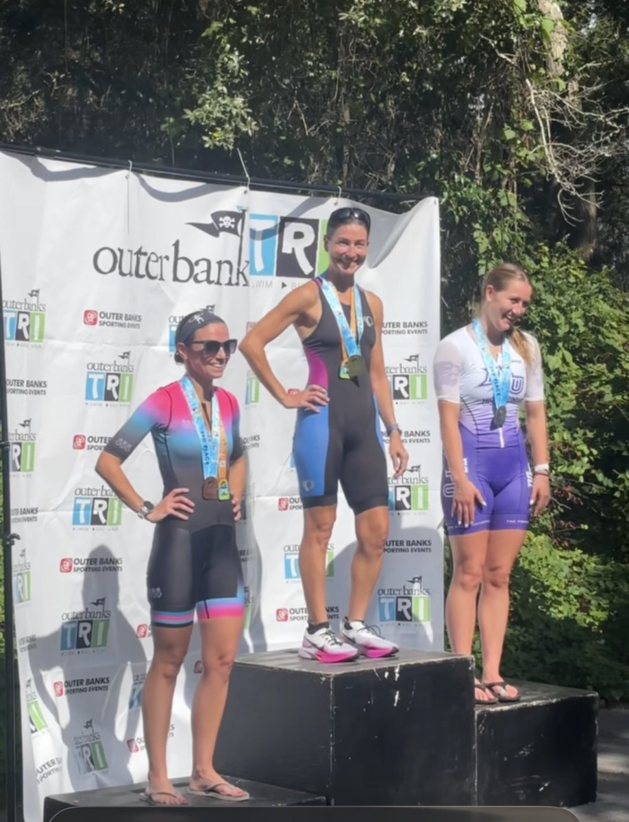 Nackley_Lab's tweet photo. 🏆 Big congratulations to Dr. Nackley on an incredible finish at the OBX Olympic Distance Triathlon this past Saturday!

She took 1st place overall among women in the Olympic-distance race! 🏊‍♀️🚴‍♀️🏃‍♀️ https://t.co/Ax9mfXOBiD