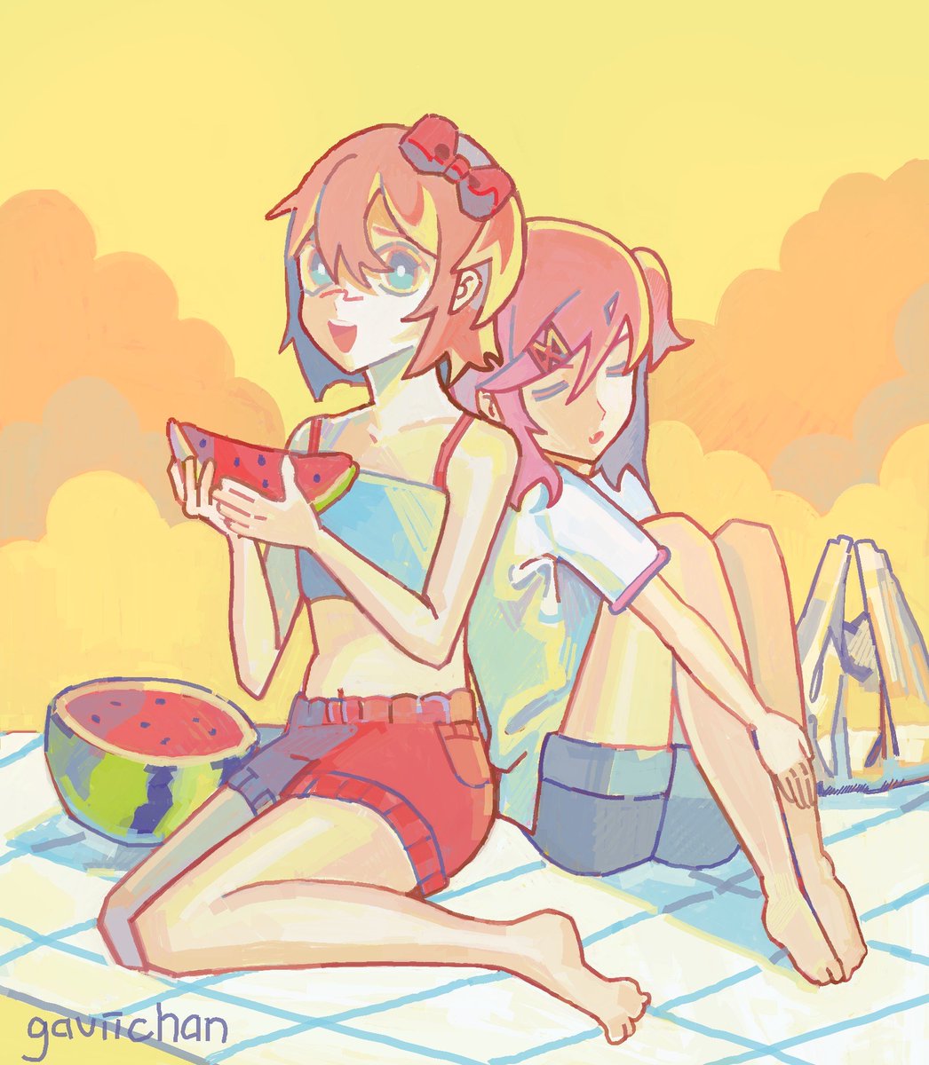 gaviichan's tweet photo. 🍉 
#natsuki  #sayori #ddlc https://t.co/REwC502saL