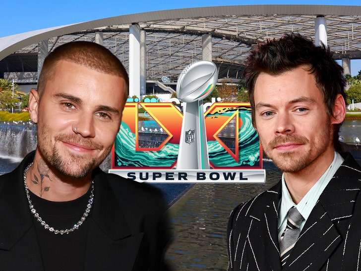 TMZ's tweet photo. 👀 Super Bowl Halftime Show: Justin Bieber, Harry Styles on top of wish list.

Exclusive: https://t.co/X7bQc4IT8u https://t.co/fUSgyPkBLB