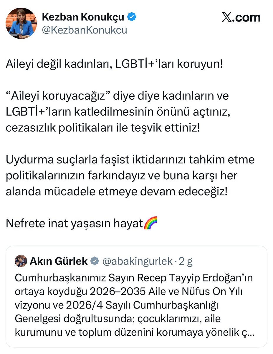 FarukDinc_'s tweet photo. Kadını da erkeği de aileyi de bu zehirli LGBT sapkın düşünceden koruyacağız. 

Beyaz tülbentli annelerden ve alnı secdeli Kürtlerden oy alıp Allah'ın helak ettiği sapkınlığı savunmak ve aileyi de hedef almak gerçekten düşündürücü...

LGBT harflerinin anlamını sıradan bir Kürt evinde konuşabilir misiniz? Konuşabilene hodri meydan?
#SağkınlığaKarşıAileyiKoru
