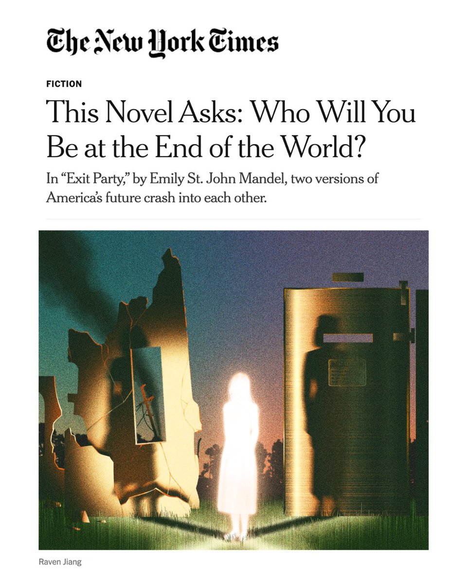 AAKnopf's tweet photo. “Exit Party’ feels like the culmination of her career so far, combining the thrills and mysteries of the author’s early crime novels with the expansive premises and speculative ruminations of later novels like ‘Station Eleven’"

https://t.co/zW04RCuGqY https://t.co/XJozerFyON