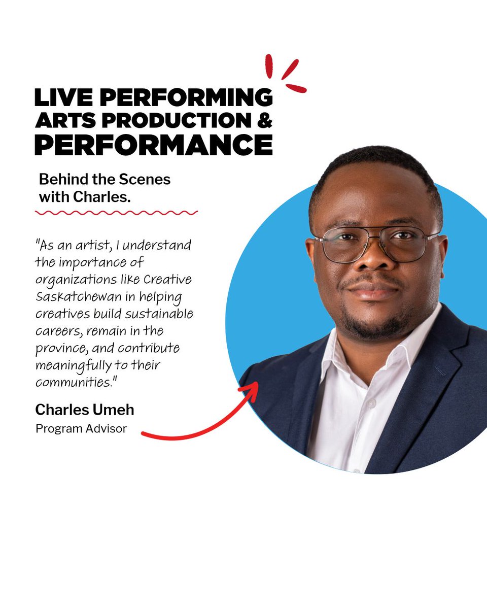creativesask's tweet photo. Thinking about applying for our Live Performing Arts Production and Performance Grant? 

We chatted with Program Advisor Charles Umeh to shed light on how the program works and what applicants should know before applying. 

 🎭 Read the full Q&A here: https://t.co/q3esDs35a2 

#CreativeSK #CreativeSaskatchewan #GrantWritingTips #ArtsFunding #CreativeCommunity #BehindTheScenes