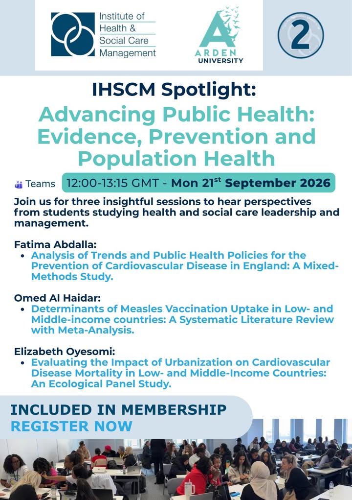 IHM_tweets's tweet photo. Join us on 21st Sept at 12pm for an inspiring series of #student lead presentations exploring global #healthandsocialcare challenges - come &amp; hear fresh perspectives &amp; be part of the conversation 💪

Register now: https://t.co/aInf8ZOw97 👈

#ihscm @RBandH @MWLNHS @GSTTnhs https://t.co/lNFrXfpuv3