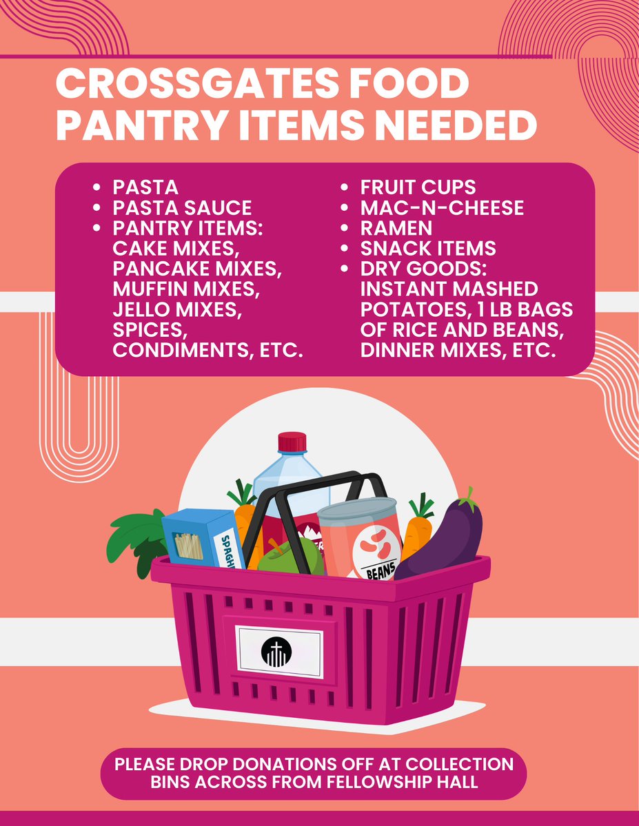 OneHopeCBC's tweet photo. Your generosity keeps our food pantry running! Currently, we need donations of several items to continue to meet the needs in our community. Donations can be dropped off at the collection bins across from the Fellowship Hall during church office hours or before worship services. https://t.co/MOCSXvGCfn