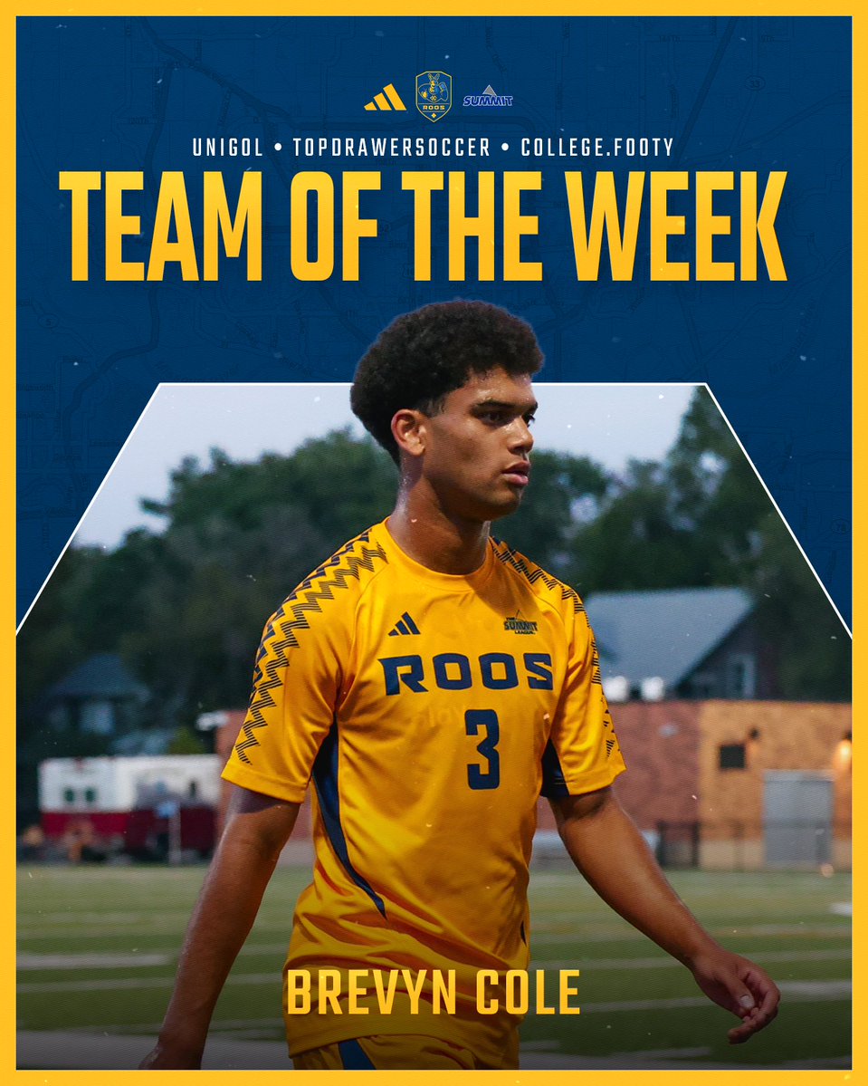 KCRoosMSoccer's tweet photo. National Team of the Week honors for @BrevynCole 🏆🔥

Brevyn was named to the TopDrawerSoccer, Unigol, and College Footy Teams of the Week!

#RooUp🤘 https://t.co/KThwmNzxKT