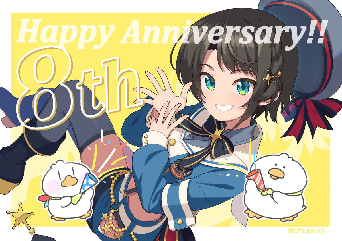 oozorasubaru's tweet photo. #大空スバル8周年 ‼️🍰✨️

みんないつも応援ありがとうだ‼️
これからも楽しみながら頑張るぞー！！

明日は21時から記念放送があるよん✨️
お楽しみに⊂(  ᴖ ̫ᴖ)⊃ https://t.co/vPx5dGK9nh