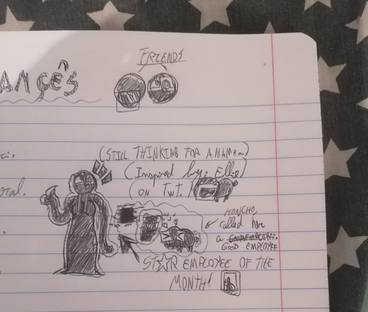 ArchiveScribble's tweet photo. Got bored in class and decided to make a drona sona inspired by @ellie_doors 's I hope she is okay with me making something similar since I'm not so creative but yeah here she is, idk a name yet for her// https://t.co/wx2pwJt8Gy