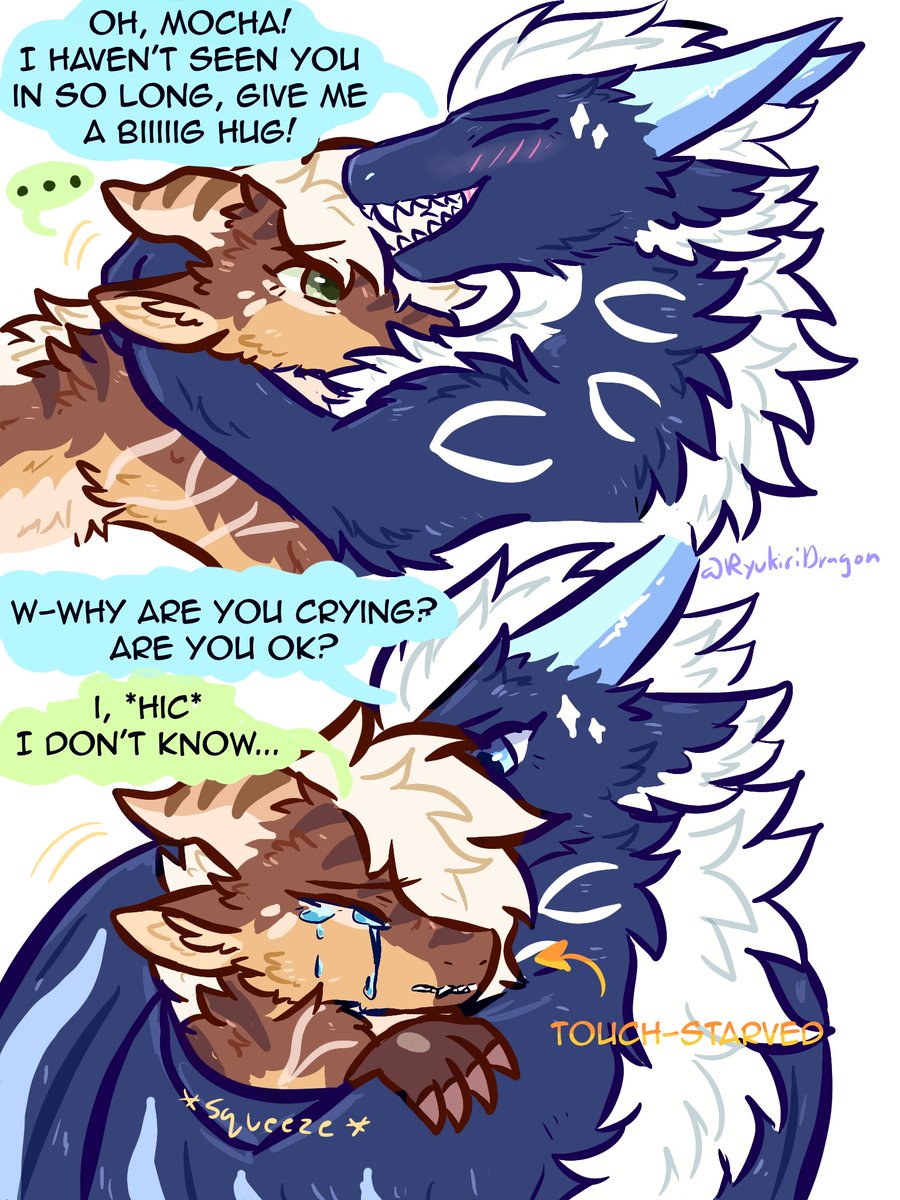 RyukiriDragon's tweet photo. Touch starved dragon

Sometimes a simple hug can be so meaningful towards those who need it https://t.co/j4zvvCRn0z