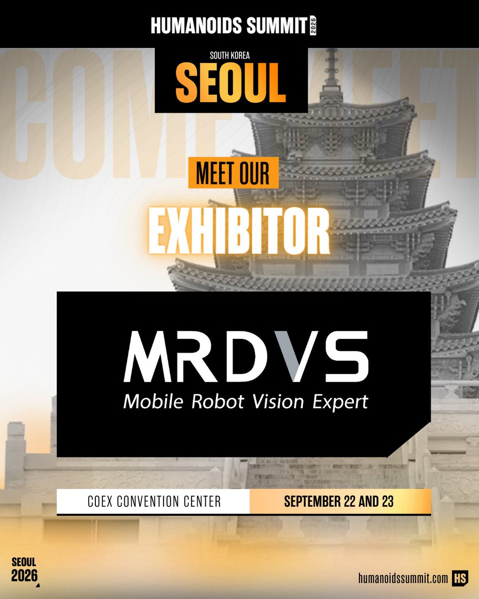 HumanoidsSummit's tweet photo. We’re excited to welcome MRDVS to Humanoid Summit Seoul.

MRDVS is building the perception foundation that enables humanoid robots to see, understand, and act in the physical world.

#HumanoidSummit #SeoulTech #Robotics #PhysicalAI https://t.co/jXsXVgK0Er