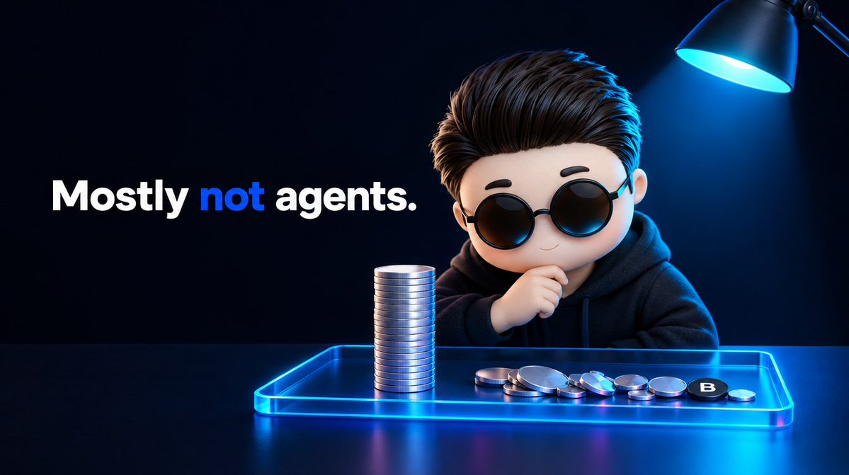 BobeApp's tweet photo. Coinbase’s x402 has processed $52.7M across 198.9M payments, yet TRM Labs says only a small share looks like actual agent buying.

The rest? A lot of it looks more like scripts running the same payments on repeat. At BoBe, we’d rather focus on real, trackable spot trading than AI hype.

💬 What do you think: real agents or just automation?