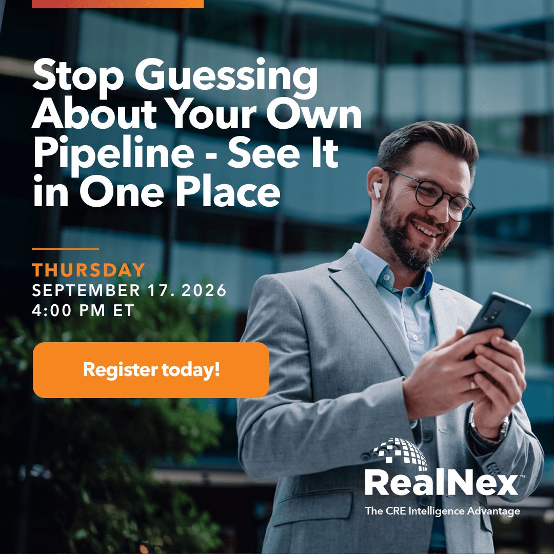 RealNex's tweet photo. Could you explain your pipeline right now...without checking three different places?

Most brokers can't. Deals live in a CRM. Contacts live in a spreadsheet. Property details live in someone's notebook. By the time you piece it together, the picture's already out of date.

Join us Thursday, September 17 at 4:00 PM ET for "Stop Guessing About Your Own Pipeline, See It in One Place," part of our Webinar series.

We'll cover:
🔹 Where "the real picture" usually gets lost
🔹 Connecting people, properties, and deals instead of tracking them separately
🔹 What changes when your data lives in one place
🔹 Seeing your business the way you actually run it

Walk away with a single, trustworthy view of your business — less time reconciling data, more time acting on it.

📅 Thursday, September 17, 2026
🕓 4:00 PM ET
👉 Register today: https://t.co/9ts3gWSnTo 

#CRE #CommercialRealEstate #RealNex #CRM #PipelineManagement