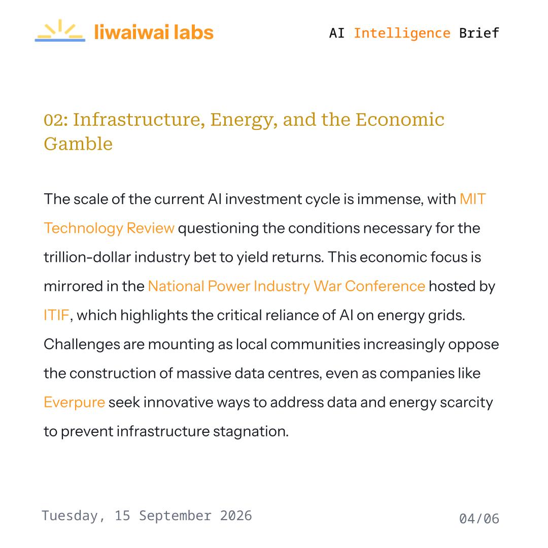 liwaiwaicom's tweet photo. Learn about the latest #news in the #techindustry today

Discover more https://t.co/Bnqkt8p8iA

#Liwaiwai #IntelligenceBrief #Anthropic #OpenAI #AIRegulation #AISafety #AIEthics #DataCenters https://t.co/WDfx2BW8M4