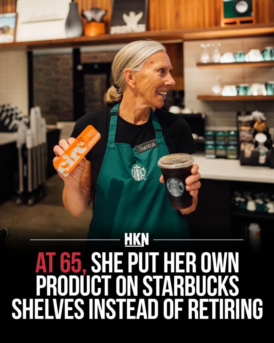 SOHKNetwork's tweet photo. At 65, she skipped retirement and put her product in Starbucks. Circ now pulls $2M a year across 13,000+ stores after 16 years building other people's brands first. #CPG #proteinbites #schoolofhardknocks https://t.co/NVDypjtKVA